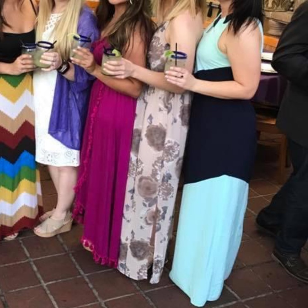 Sienna Sky Floral Mauve Maxi Dress w/ Sheer Overlay - Picture 3 of 15
